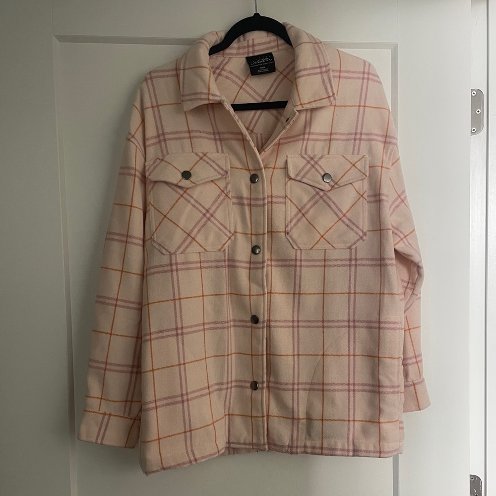 Plaid Button-Up Shirt Jacket